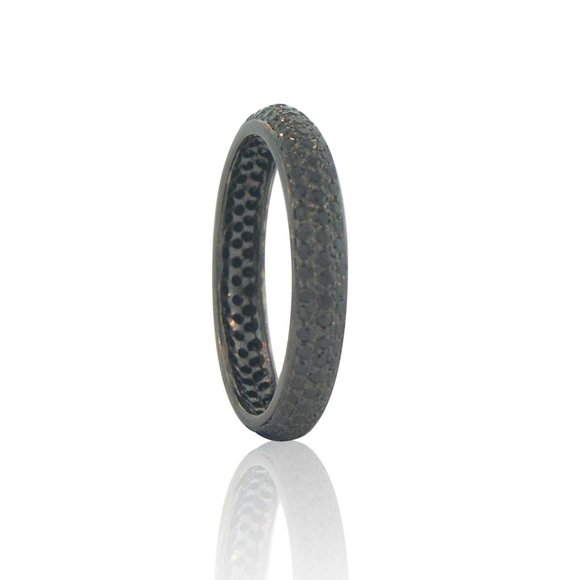 Sethi Couture Rhodium & Black Diamond Tire Band - Picture 1 of 3